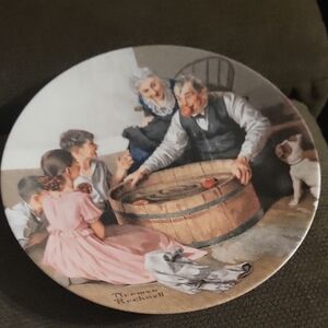 Halloween Frolic Decorative Plate with Pink and Brown Accents Norman Rockwell